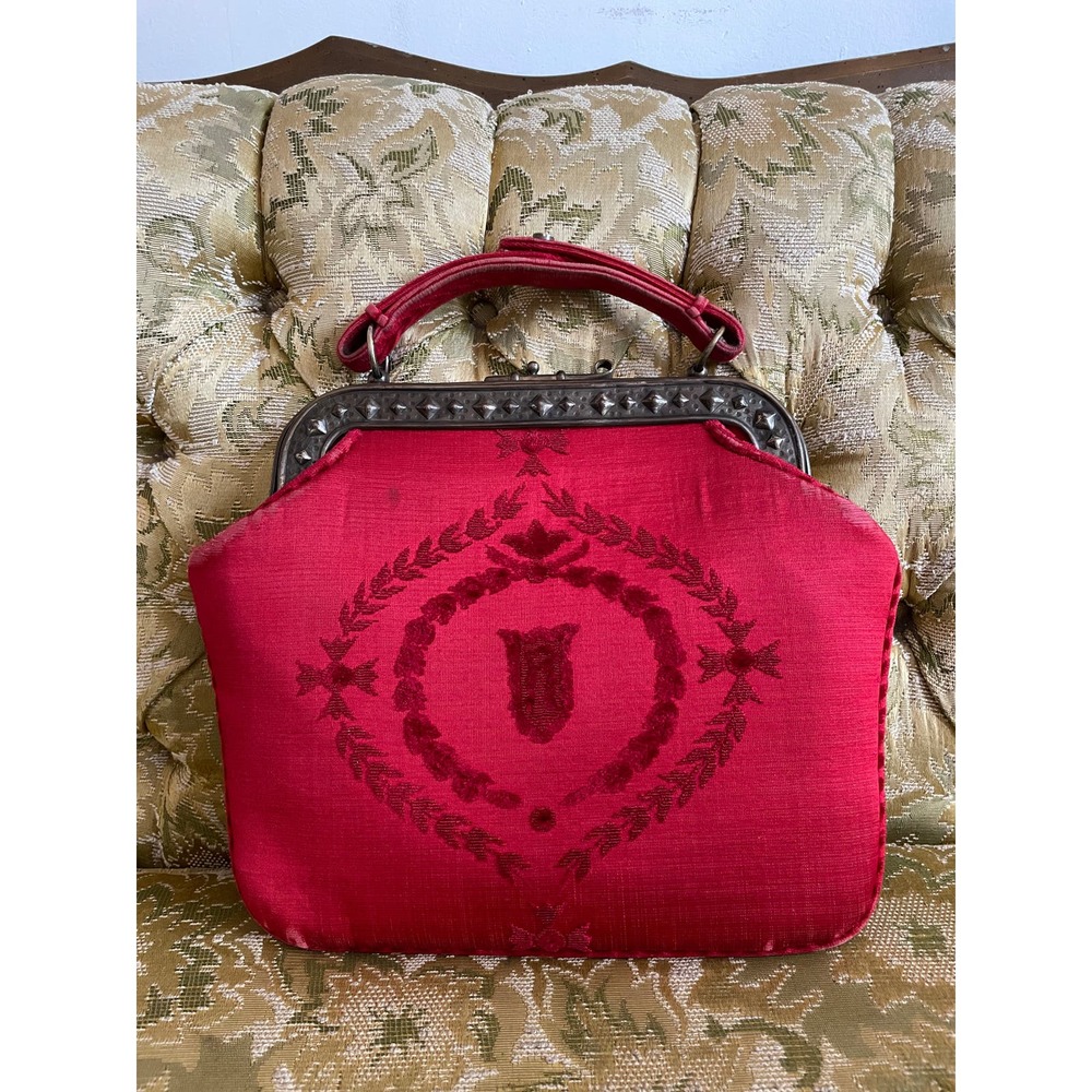 Roberta Di Camerino Italian Leather Hardware Handbag
